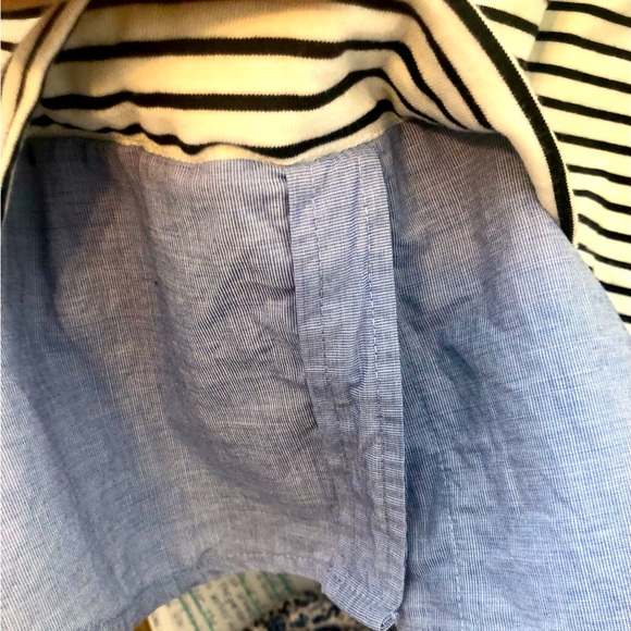 🎉 J. CREW BLUE & WHITE STRIPPED L/S TOP w/ OXFORD PEEK! 🤩 - Picture 7 of 9